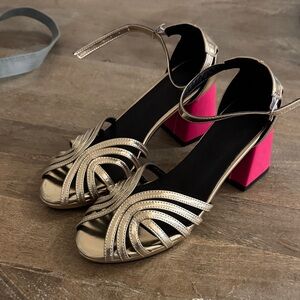 Gold and Pink Women's Heels